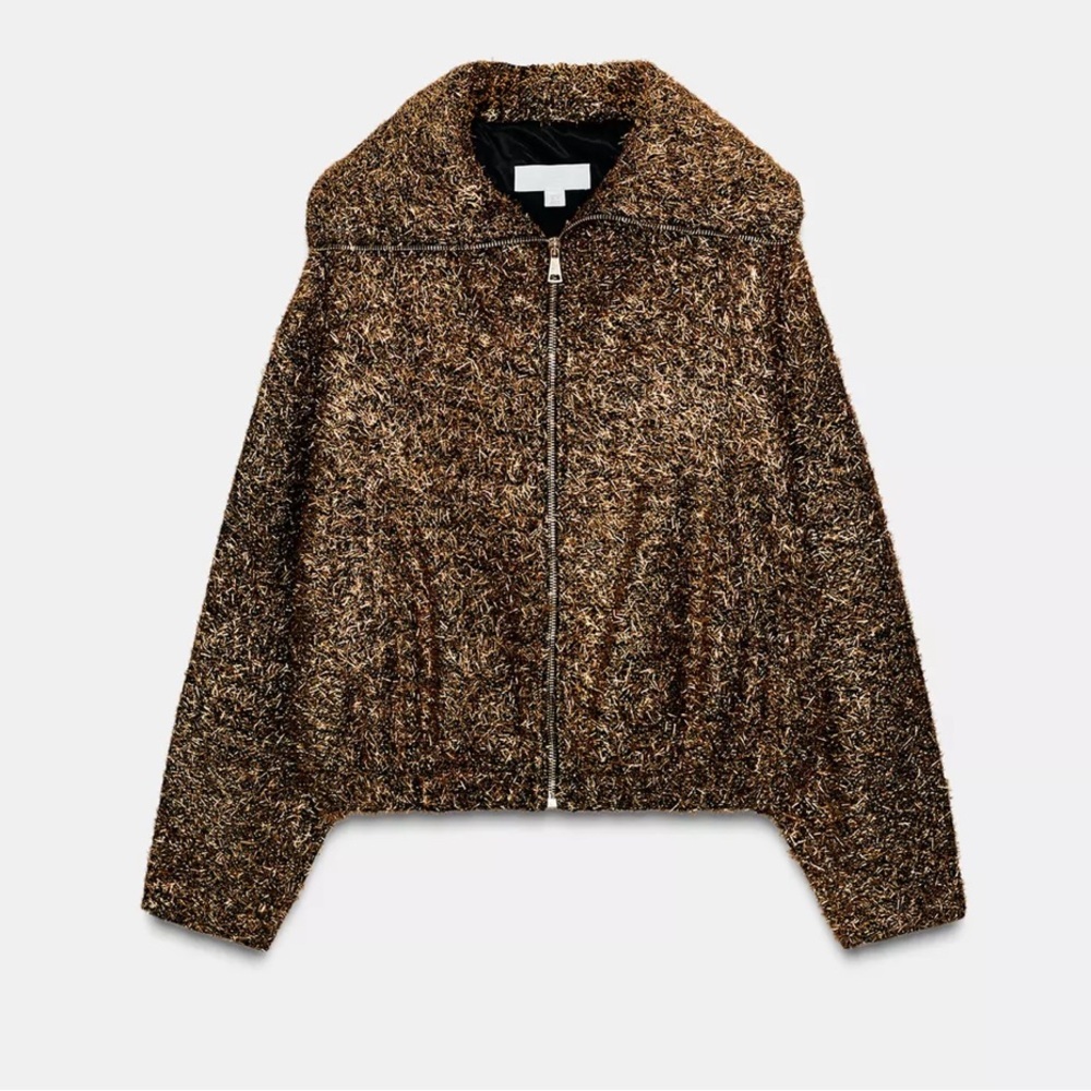 NWT ZARA TREND 2025 COLLECTION METALLIC THREAD BOMBER JACKET S 
🚨FIRM PRICE - Picture 15 of 16